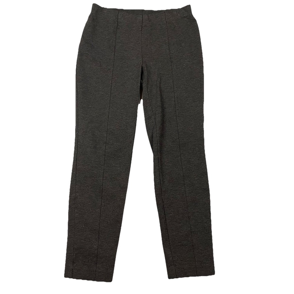 J.Jill Slim Leg Ponte Front Seam Stretch Trousers Womens Small Pull On Gray